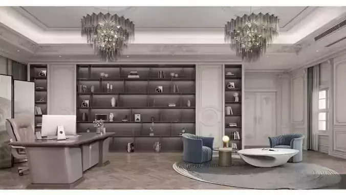 A French style luxurious study