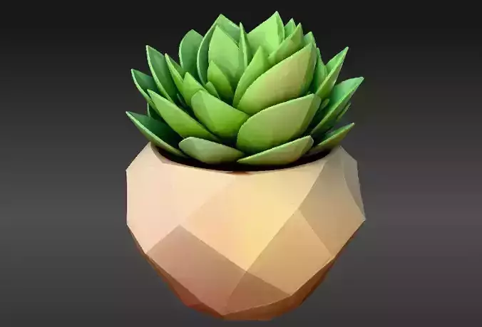  Geometric Succulent Planter Modern 3D Print Ready Pot
