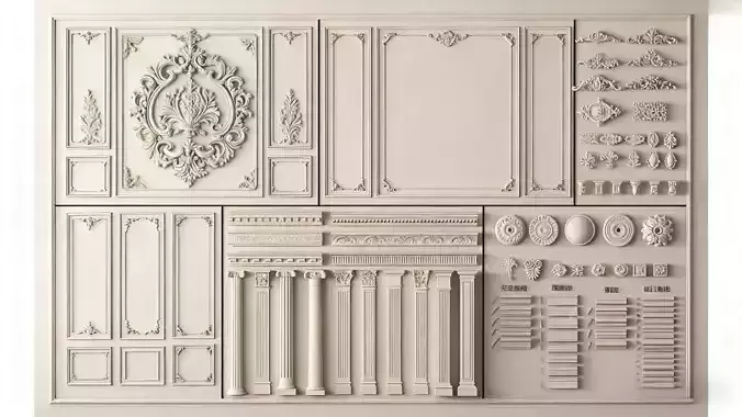 European style decorative components