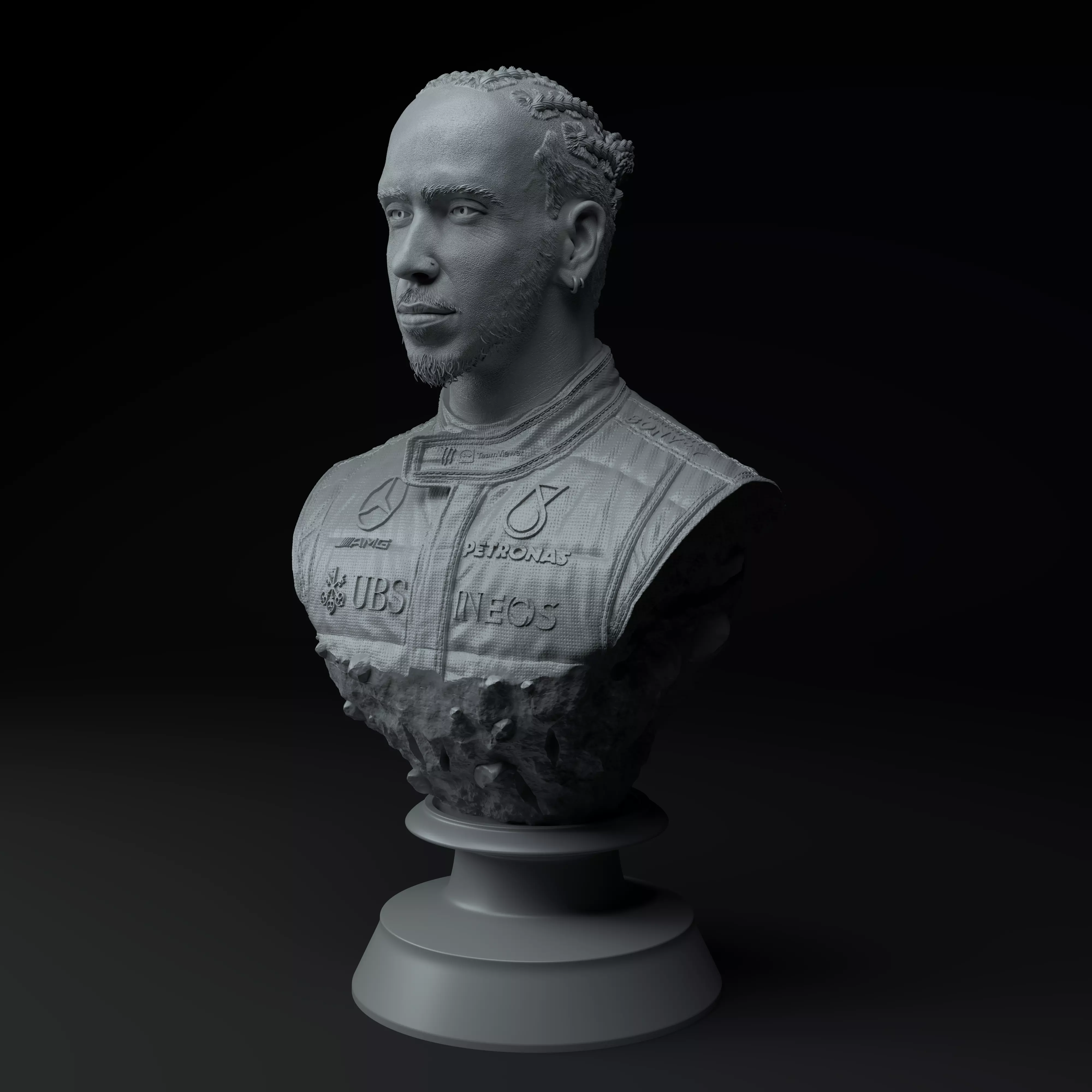 Lewis Hamilton F1 Legend Premium 3D Bust STL 3D model