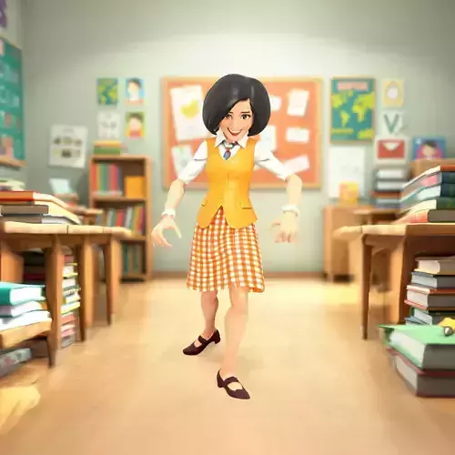 Checkered School Outfit model pack