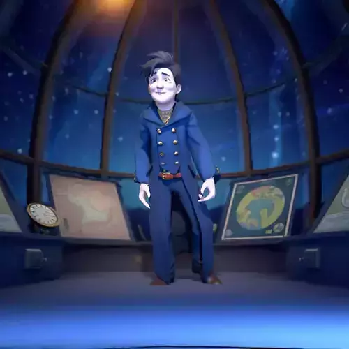 Stylish Blue Coat Model Pack