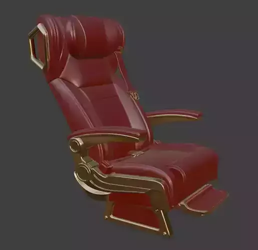 Luxury VIP Aircraft Seat Red Leather Gold Edition
