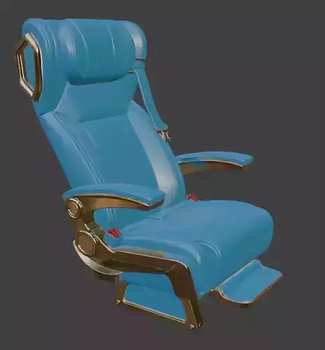 Luxury VIP Aircraft Seat Skyblue Leather Gold Edition