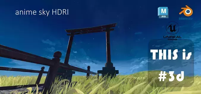 Anime sky HDRI blue sky