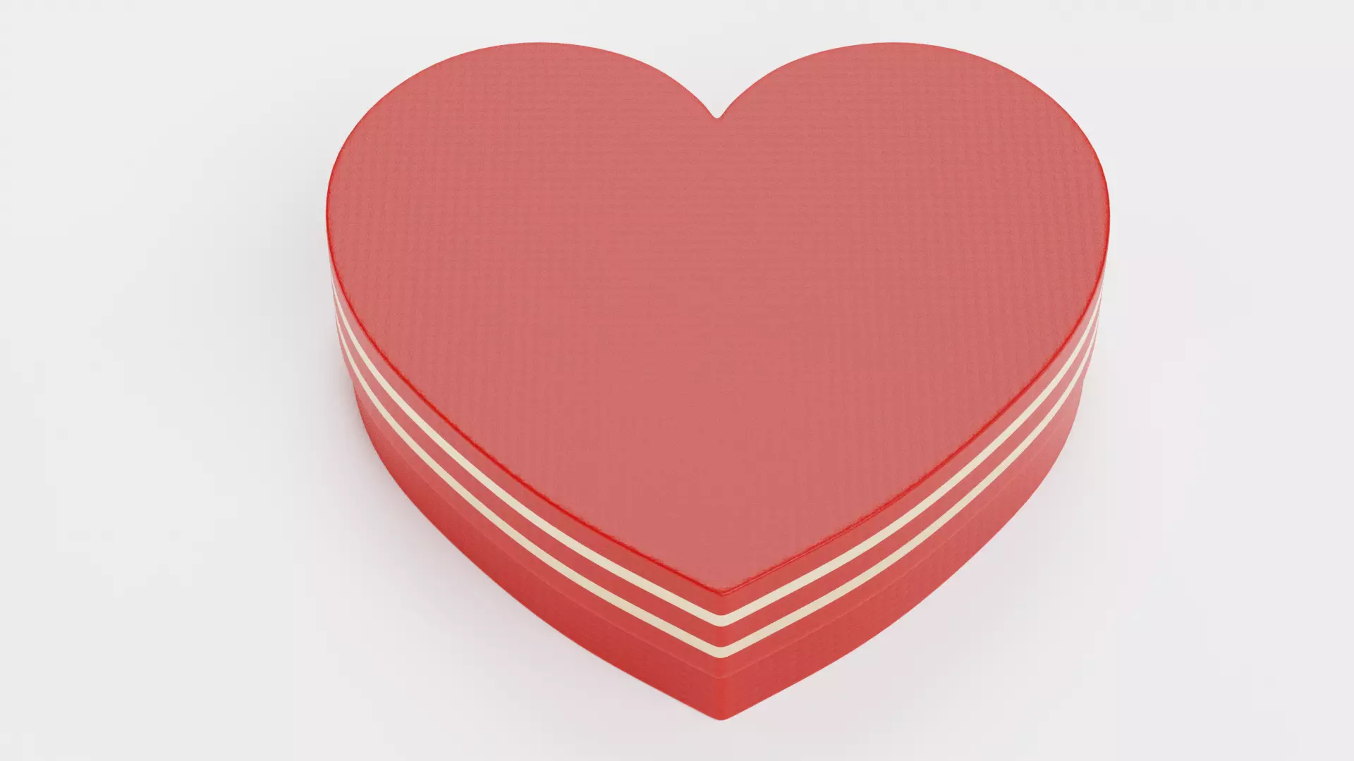 Chocolate Box Plain V10 - Heart-Shaped Luxury Packaging 3D model