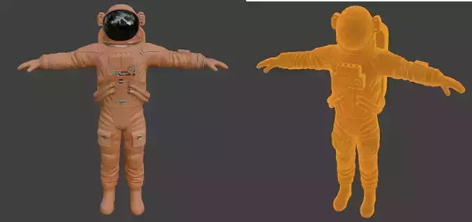 Orange Spacesuit Astronaut Suit 3D Model High Detail PBR