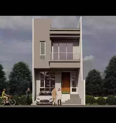Modern House Design 6x17m  2 Floors SketchUp File Only