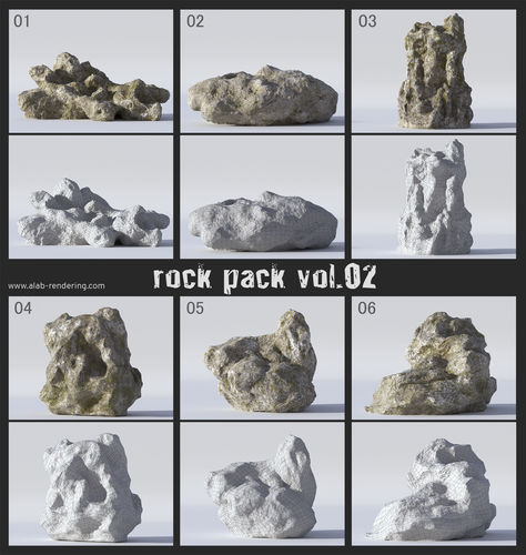 3D Rocks Collection II Low-poly 3D model