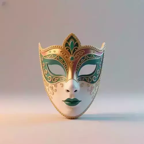 2941  Venetian Carnival Mask   Color 3D Model   magic