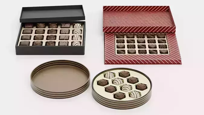 3 Luxury Chocolate Boxes - Assorted Pralines Collection