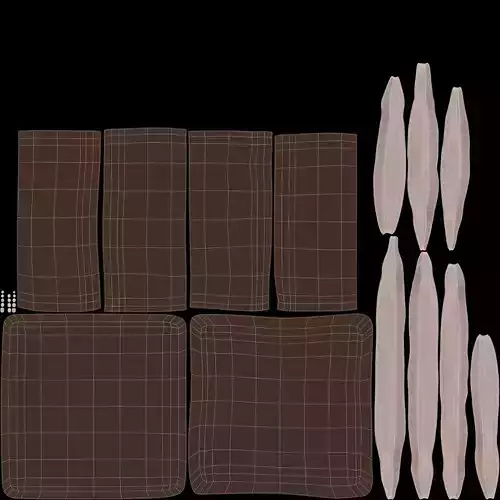 Chocolate Candy V1 - Milk Chocolate Cube with White Drizzle 3D model 7