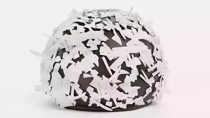 Chocolate Candy V3 - Dark Chocolate Dome with Coconut Powder 3D model 6
