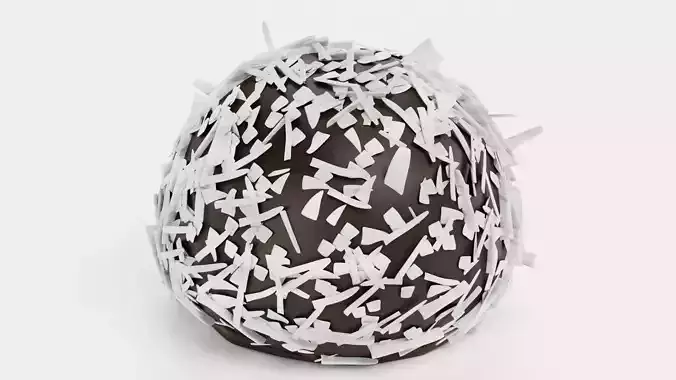 Chocolate Candy V3 - Dark Chocolate Dome with Coconut Powder 3D model 3