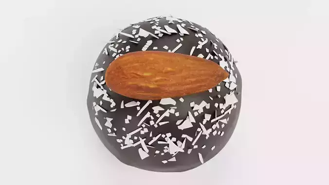Chocolate Candy V4 - Dark Dome with Coconut and Almond Topper 3D model 2