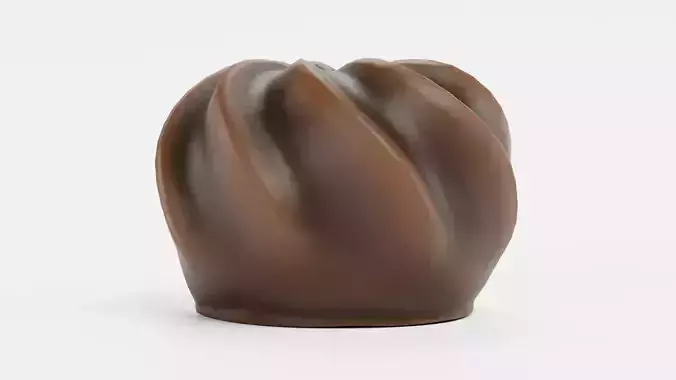 Chocolate Candy V6 - Twisted Chocolate Swirl Form 3D model 2