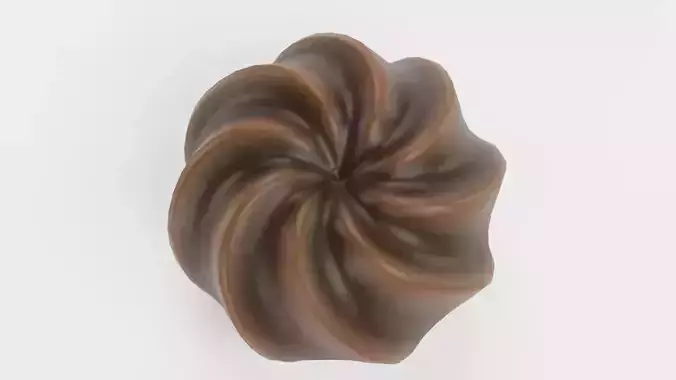 Chocolate Candy V6 - Twisted Chocolate Swirl Form 3D model 4