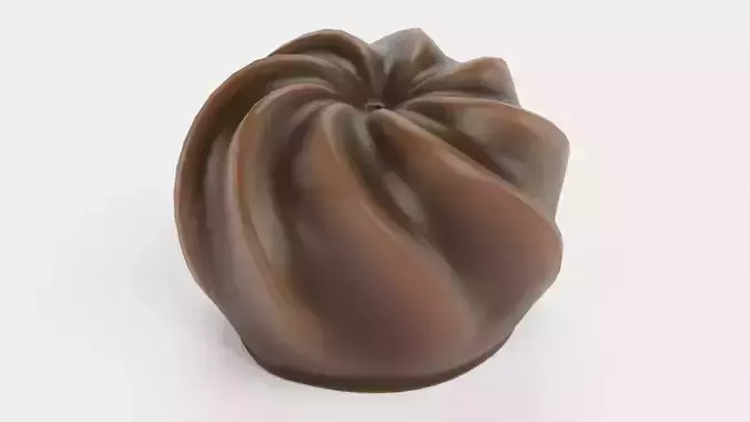 Chocolate Candy V6 - Twisted Chocolate Swirl Form 3D model 3