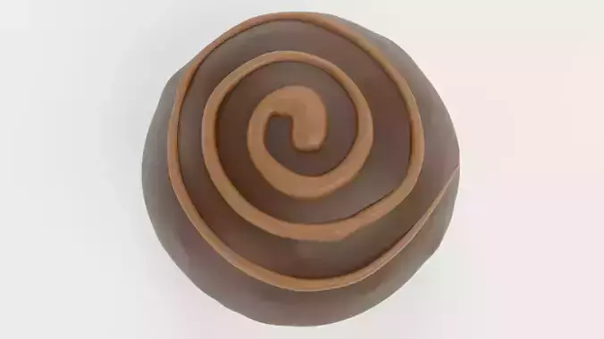 Chocolate Candy V7 - Dark Chocolate Dome with Spiral Drizzle 3D model 2