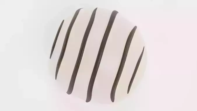Chocolate Candy V12 - White Chocolate Dome with Dark Drizzle 3D model 3