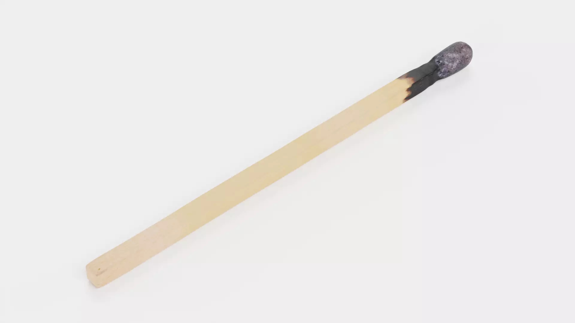 Burned Safety Match V1 - Realistic Single Matchstick 3D model