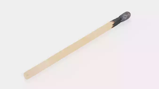 Burned Safety Match V1 - Realistic Single Matchstick