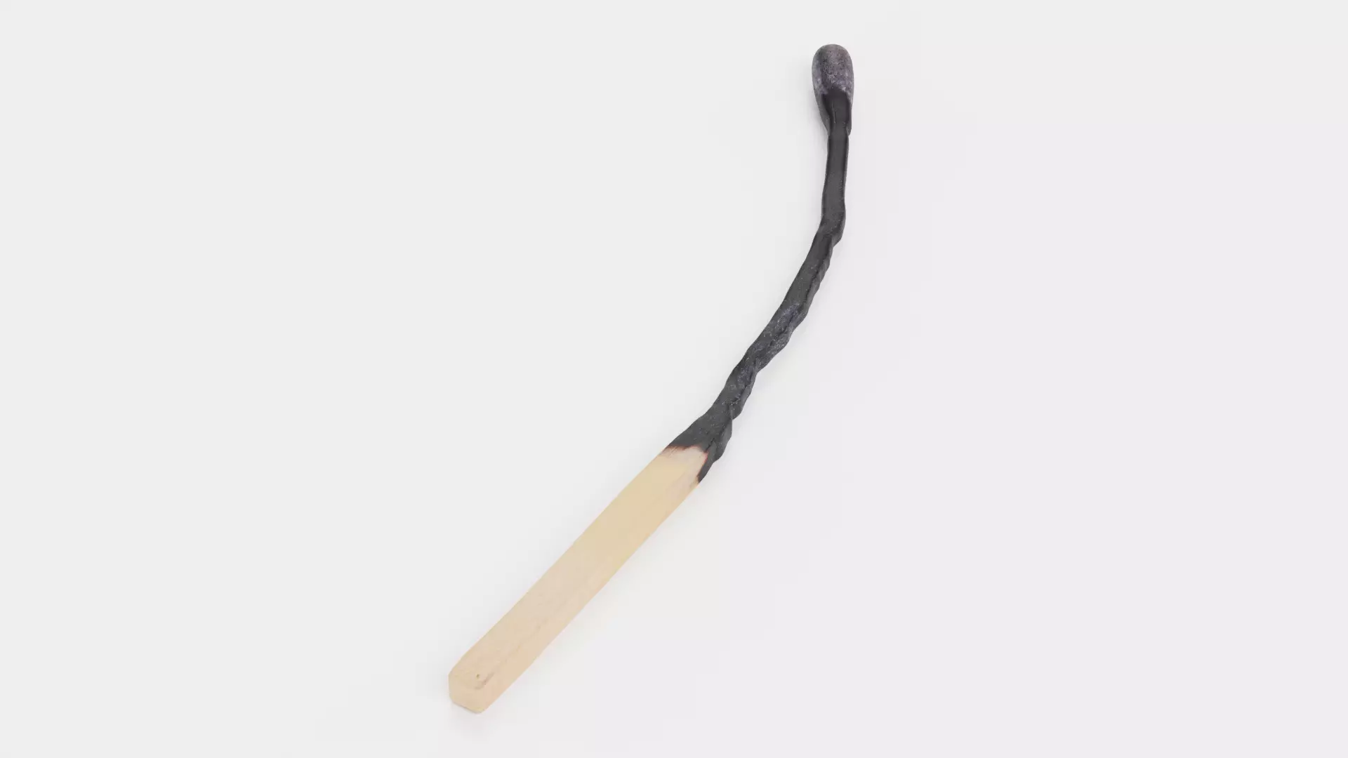 Burned Safety Match V3 - Realistic Deeply Charred Matchstick 3D model