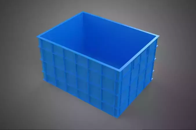 FRESH FISH CRAB SEAFOOD BLUE PLASTIC BOX CRATE CONTAINER STORAGE