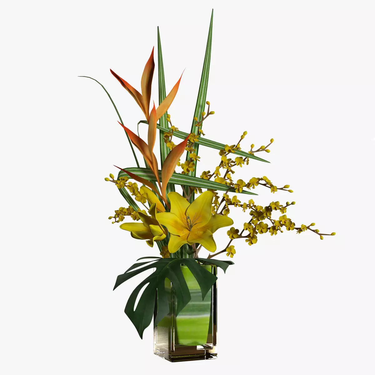 Lily bouqet 3D model_0