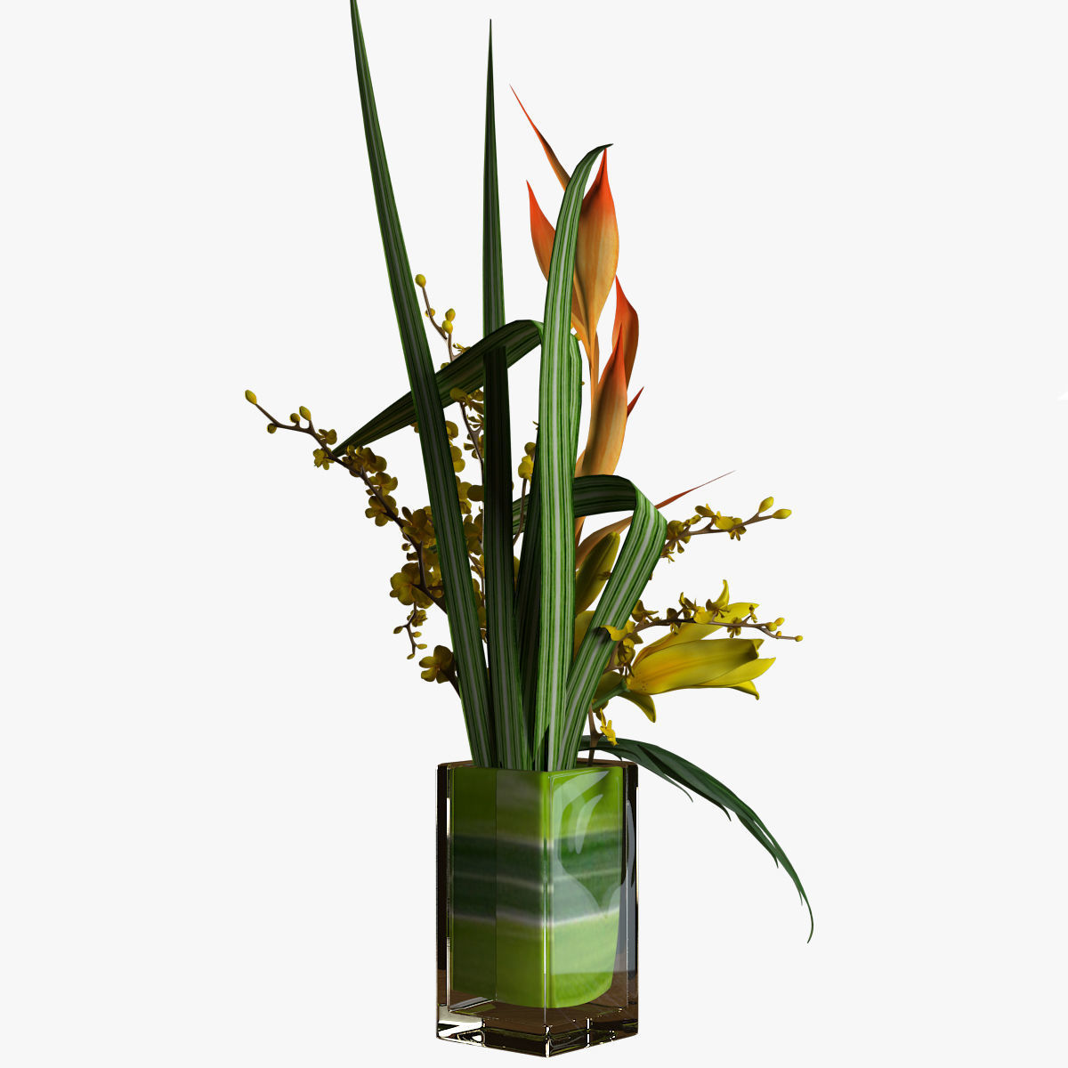 Lily bouqet 3D model_1