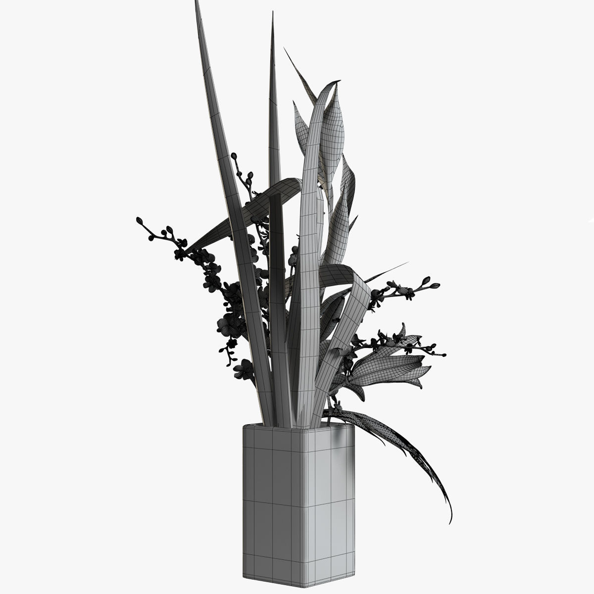 Lily bouqet 3D model_5