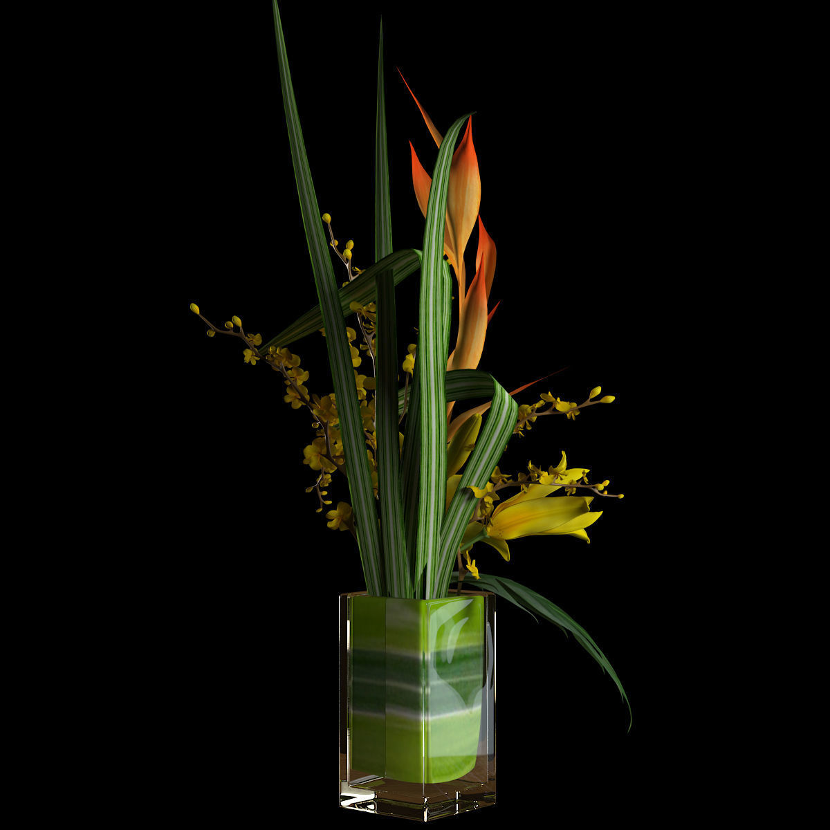 Lily bouqet 3D model_3