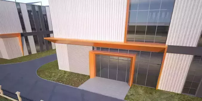 Industrial Building Factory 012 3D model 7