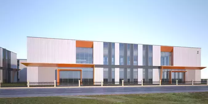 Industrial Building Factory 012 3D model 2