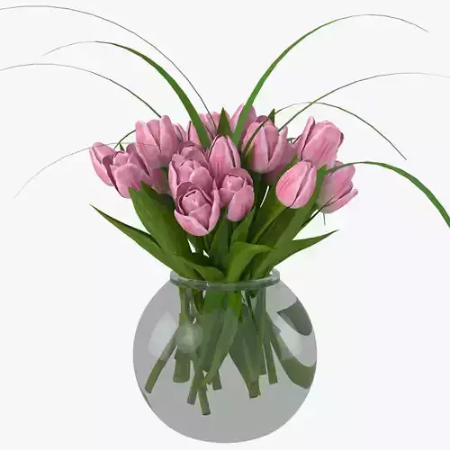Tulips in glass vase