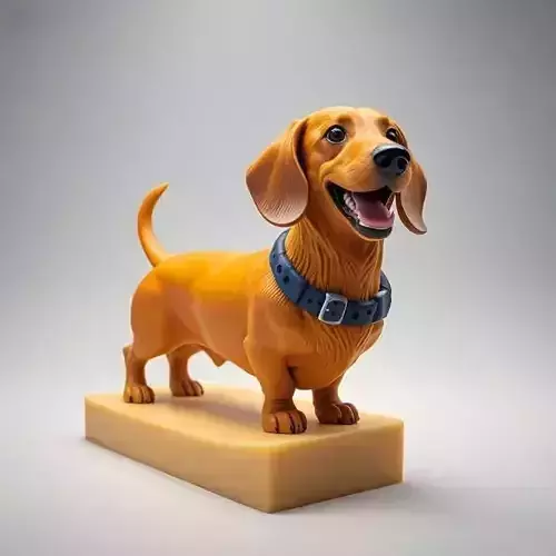 2943 Laughing Dachshund  Color 3D Printed Statue  pug