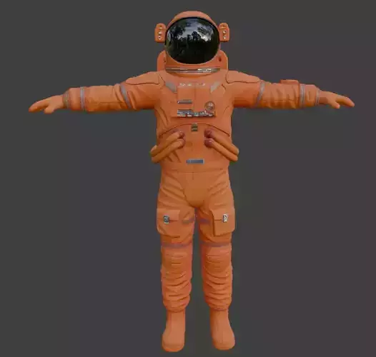 Orange Spacesuit Astronaut EVA Suit 3D Model High Detail PBR
