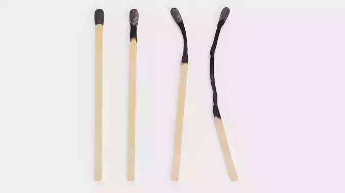 Safety Matches Set - 4 Realistic Stages of Burn