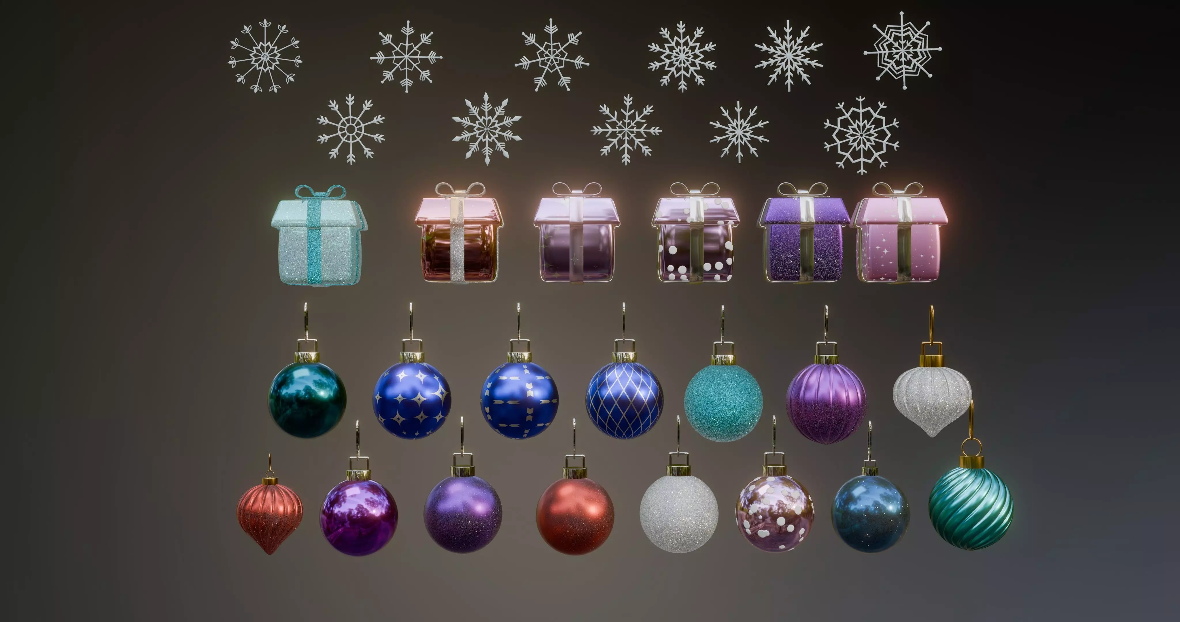 Realistic Christmas Decoration Mega Pack - 32 assets 3D model