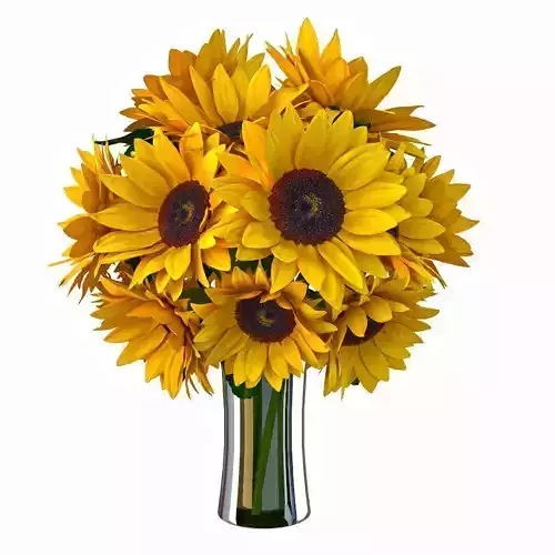 Sunflower bouquet 3D model