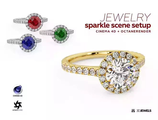 Sparkle Scene Setup For Jewelry Rendering Cinema 4D Octane