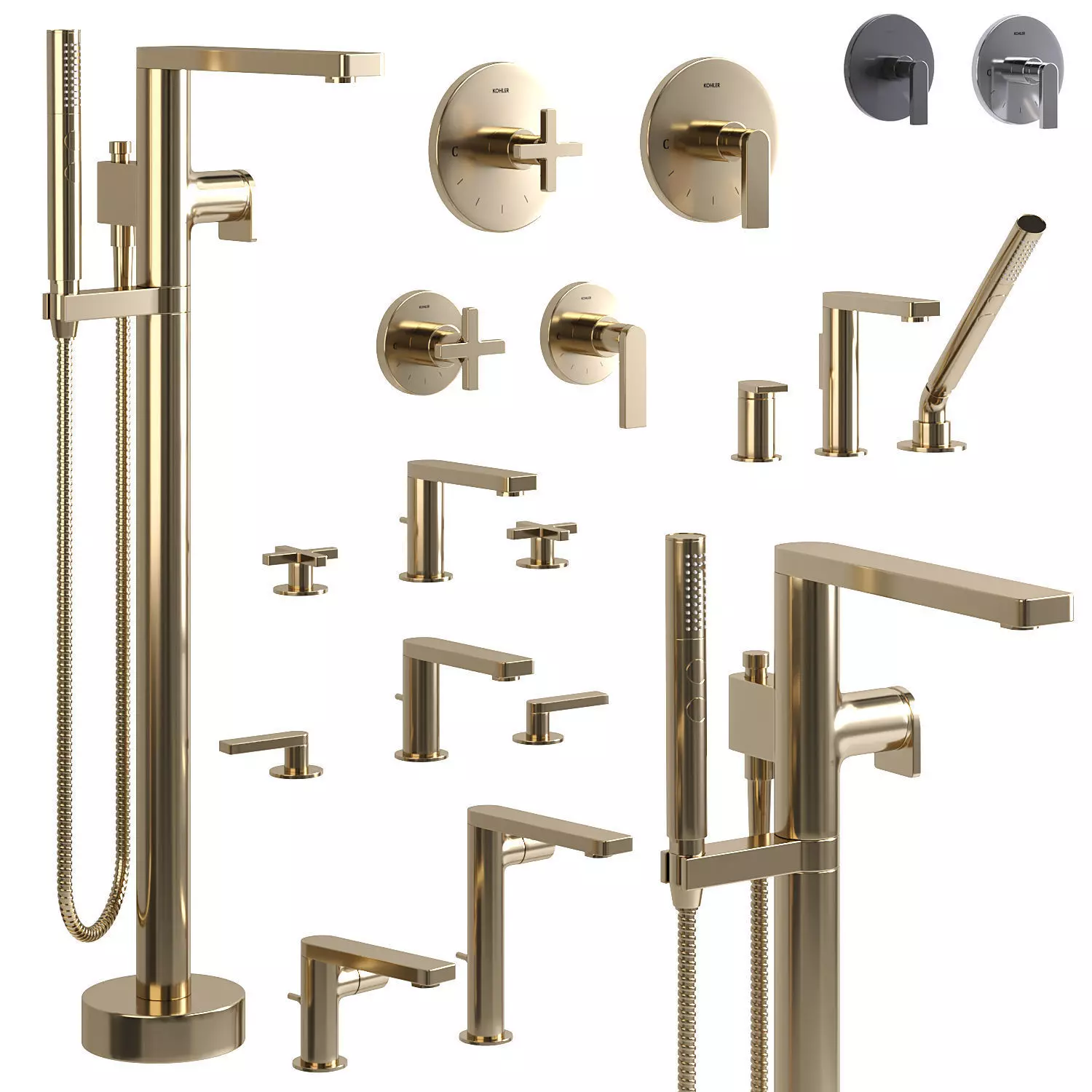 Kohler Composed taps and shower set 3D model