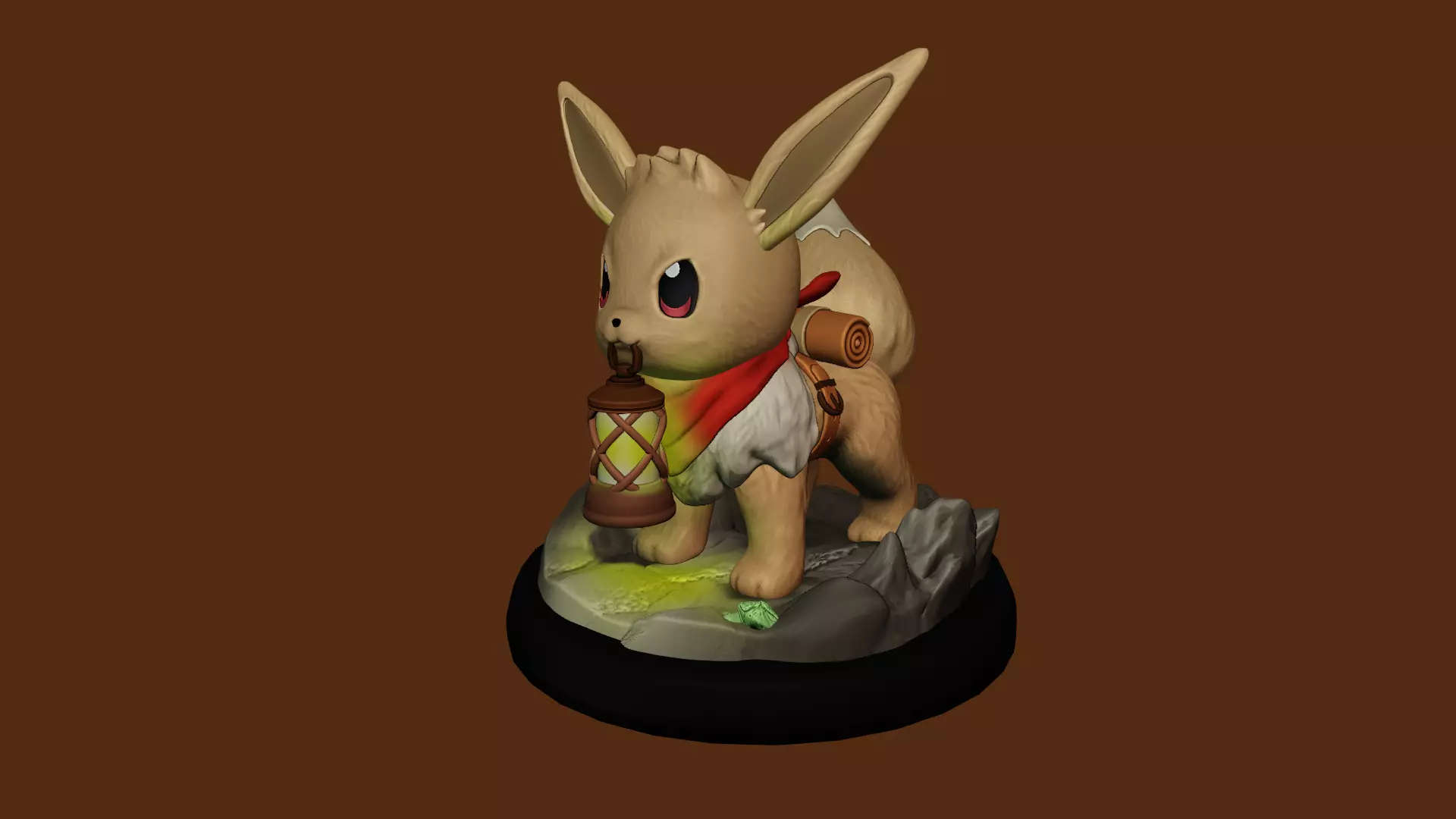 Eevee the Adventurer Diorama Pokemon 3D print model
