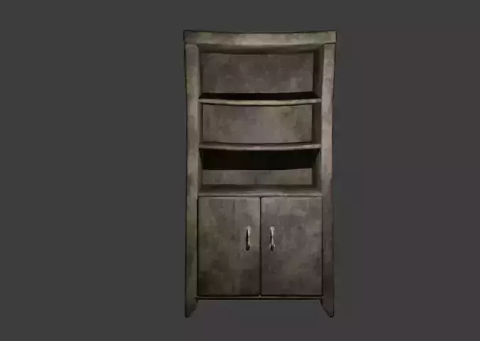 Old Wooden Cabinet  Game Ready  2K PBR Textures
