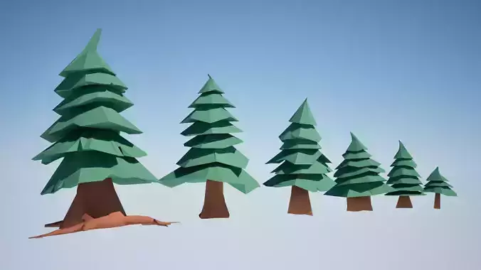 Low-Poly Stylized Conifer Tree