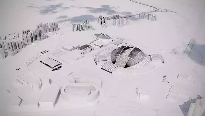 Singapore National Stadium 3D model 7
