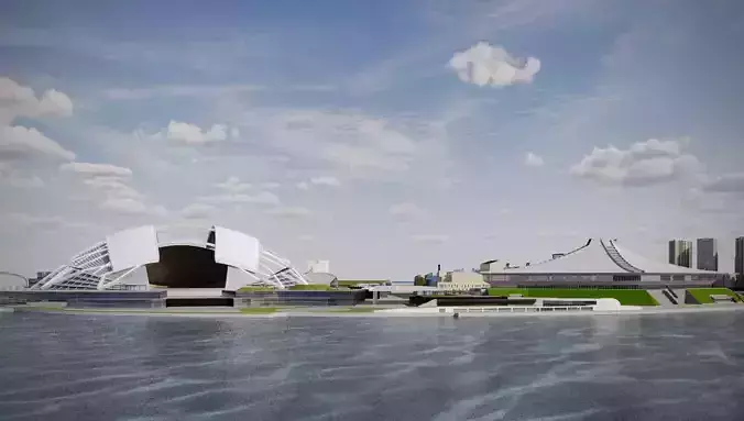 Singapore National Stadium 3D model 6