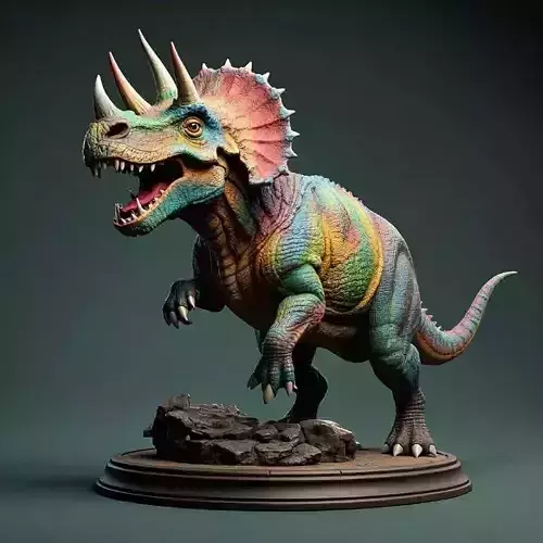 2945  Gothic   Roaring Triceratops   Dinosaur   3D Model