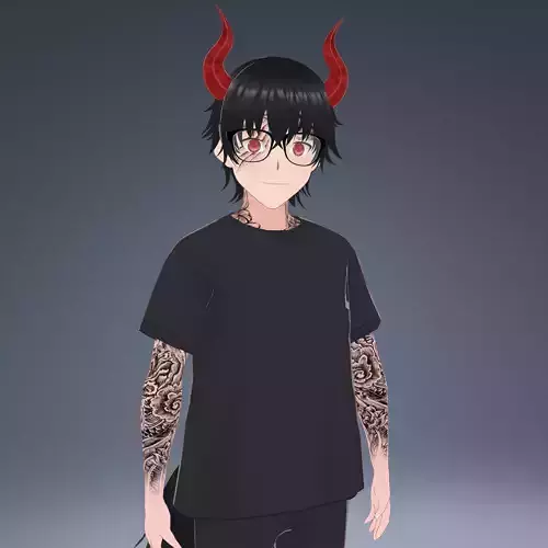Stylized Male Anime Avatar for Games and VRChat