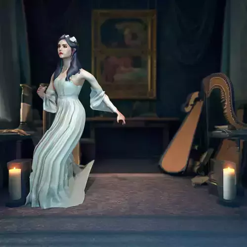 Elegant Ivory Gown model pack